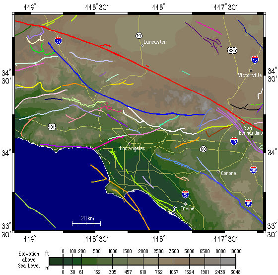 los angeles california fault line map Southern California Earthquake Data Center At Caltech los angeles california fault line map