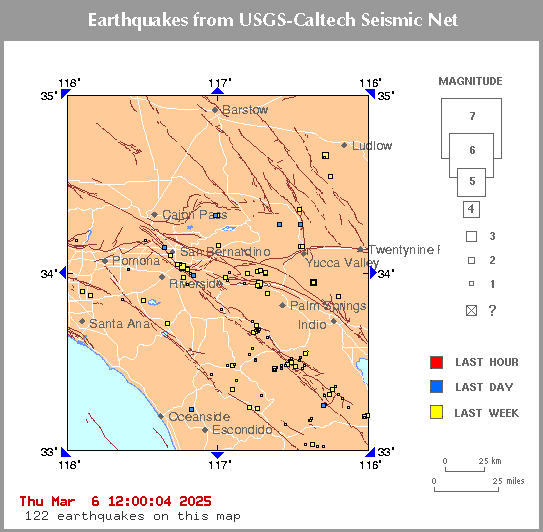 List of Earthquakes for 117 34