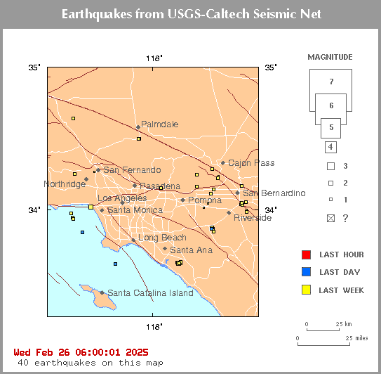 Seismic activity map of LA