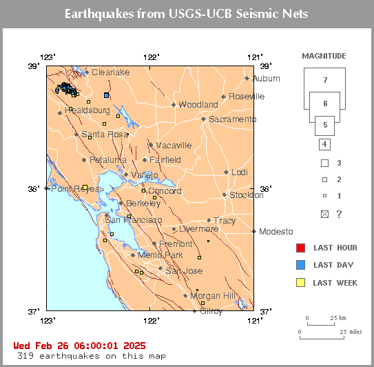 Seismic activity map of SF